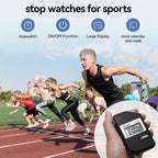 2 Pack Digital Stopwatch Timer with Large Display,Lap Split Mode, Waterproof Handheld Timer for Coaches, Teachers, Kids, Running, Swimming, Training(Black-2 Pack)