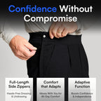 Joe & Bella Men’s Adaptive Pants with Side Zippers – Tear Away Post-Surgery Pants