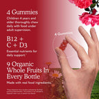 Garden of Life Organics Kids Gummy Vitamins - Fruit - Certified Organic, Non-GMO & Vegan Complete Children's Multi - B12, C & D3 - Gluten, Soy & Dairy Free, 120 Real Fruit Chew Gummies