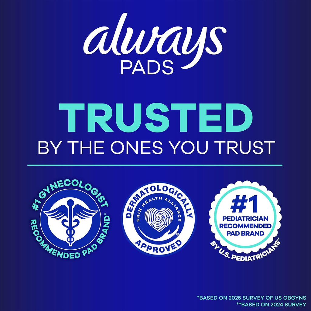 Always Ultra Thin Size 5 Extra Heavy Overnight Pads with Wings Unscented, 34Count, (Pack of 34)