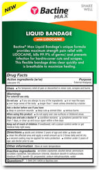 Bactine MAX Liquid Bandage with Lidocaine, Wound Cleaning Solution That Kills 99% of Germs, Covers and Protects Skin, Fast-Drying Protective Seal, 0.30 fl oz