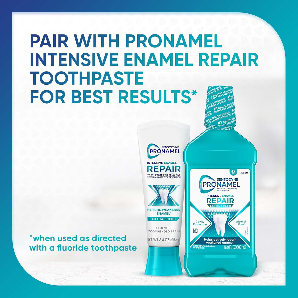 Sensodyne Pronamel Intensive Enamel Repair Mouthwash, 16.9 fl oz (3 Pack) | Alcohol-Free, Extra Fresh, To Help Actively Repair Enamel and Protect Against Cavities, SLS Free