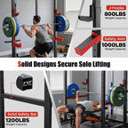 SPORTSROYALS Power Rack, Multi-Functional Power Cage, Squat Rack with Pulley System & LAT Pull Down, Workout Cage with J Hooks for Home Gym