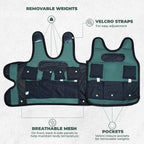 Weighted Vest For Kids - Adjustable Compression Vest With Six Removable Weights Included - Breathable Snug Fit Design