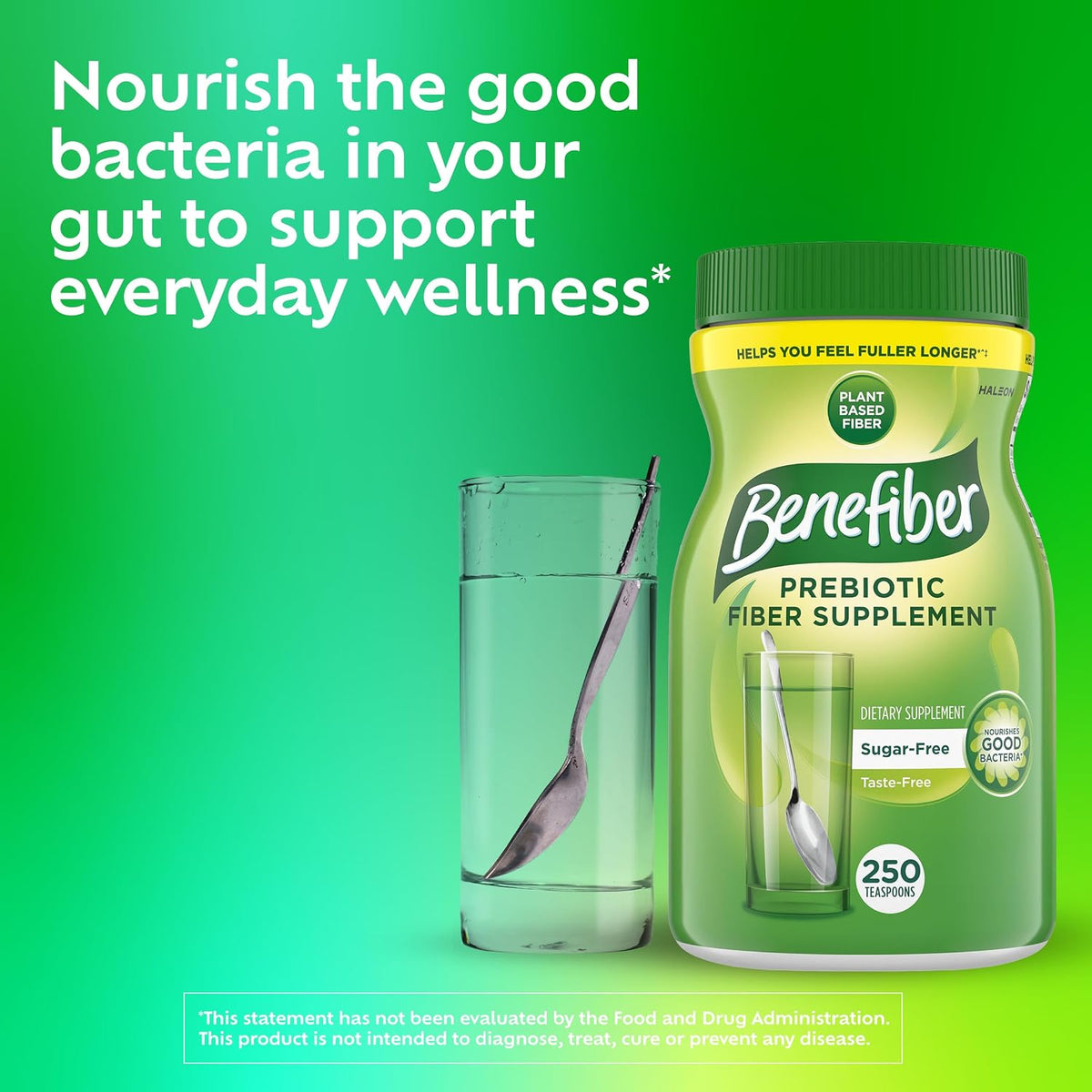 Benefiber Prebiotic Fiber Supplement Powder, Unflavored, 250 Teaspoons