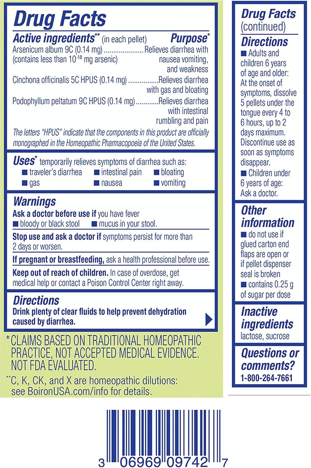 Boiron Diaralia On The Go Travel Essential for Diarrhea Relief, Gas, Bloating, Intestinal Pain, and Traveler's Diarrhea - 2 Count (160 Pellets)