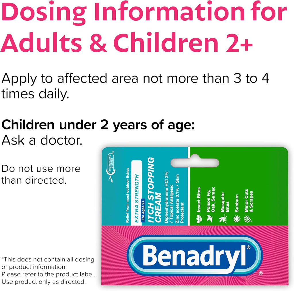 Benadryl Extra Strength Itch Stopping Cream, Diphenhydramine HCl, 1 oz
