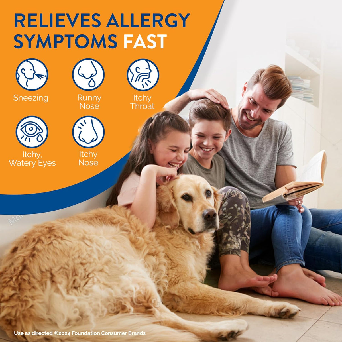 Alavert 24-Hour Allergy Relief, Non-Drowsy, Citrus Burst Flavor, 60 Tablets | Antihistamine providing 24-hour allergy relief, Loratadine 10mg, easy to take, no water needed, orally disintegrating tablets
