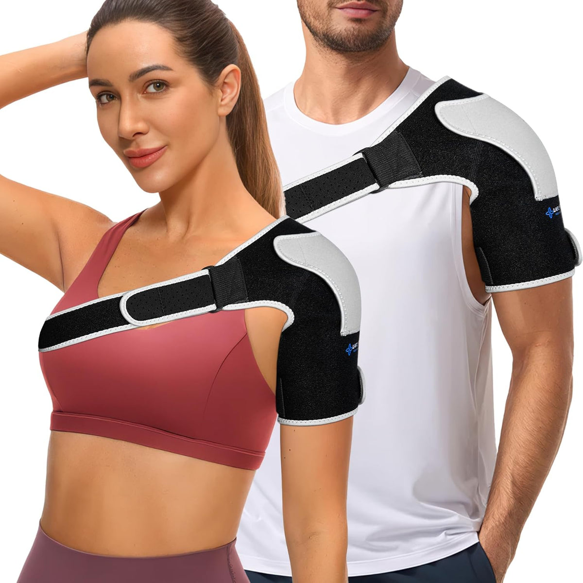 Shoulder Brace for Pain Relief - Adjustable Support for Rotator Cuff Injuries, Tendonitis & Shoulder Recovery, Breathable Neoprene Wrap, Universal Fit for Adults