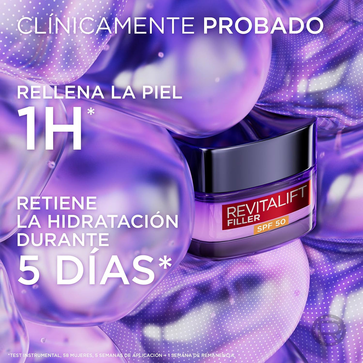L'Oréal Paris Revitalift Filler Day Cream with SPF 50 Sun Protection, Anti-Aging and Anti-Wrinkle, with Hyaluronic Acid, Inspired by Korean Cosmetics, Non-Greasy Finish, 50 ml