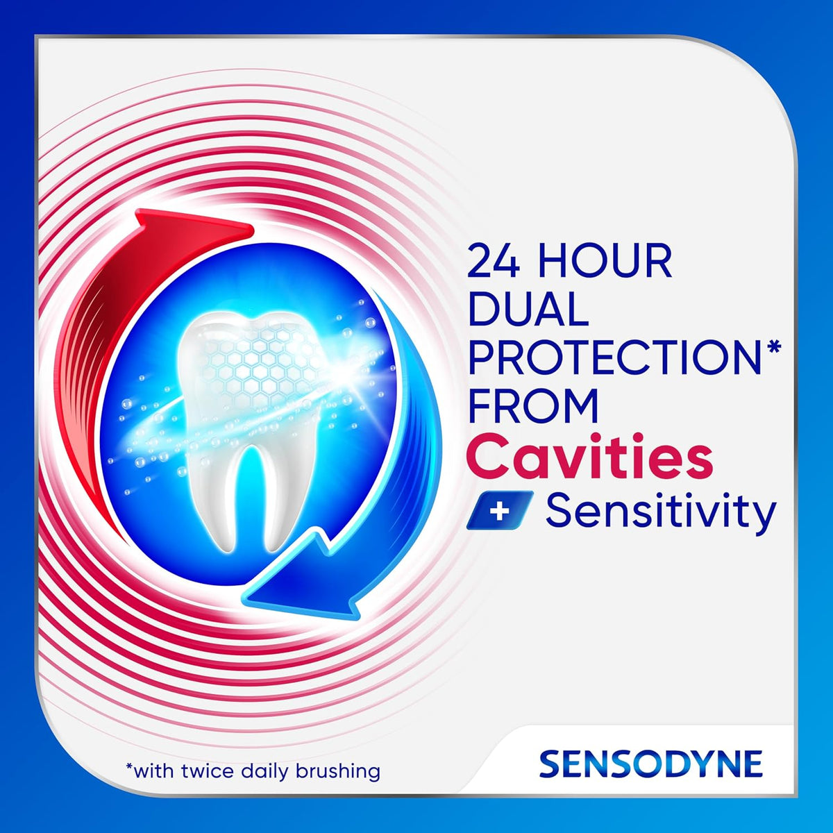 Sensodyne Cavity + Sensitivity Toothpaste, 2.7 oz | Fluoride Toothpaste for Sensitive Teeth and Cavity Protection, Optimized Fluoride Technology To Enhance Remineralization