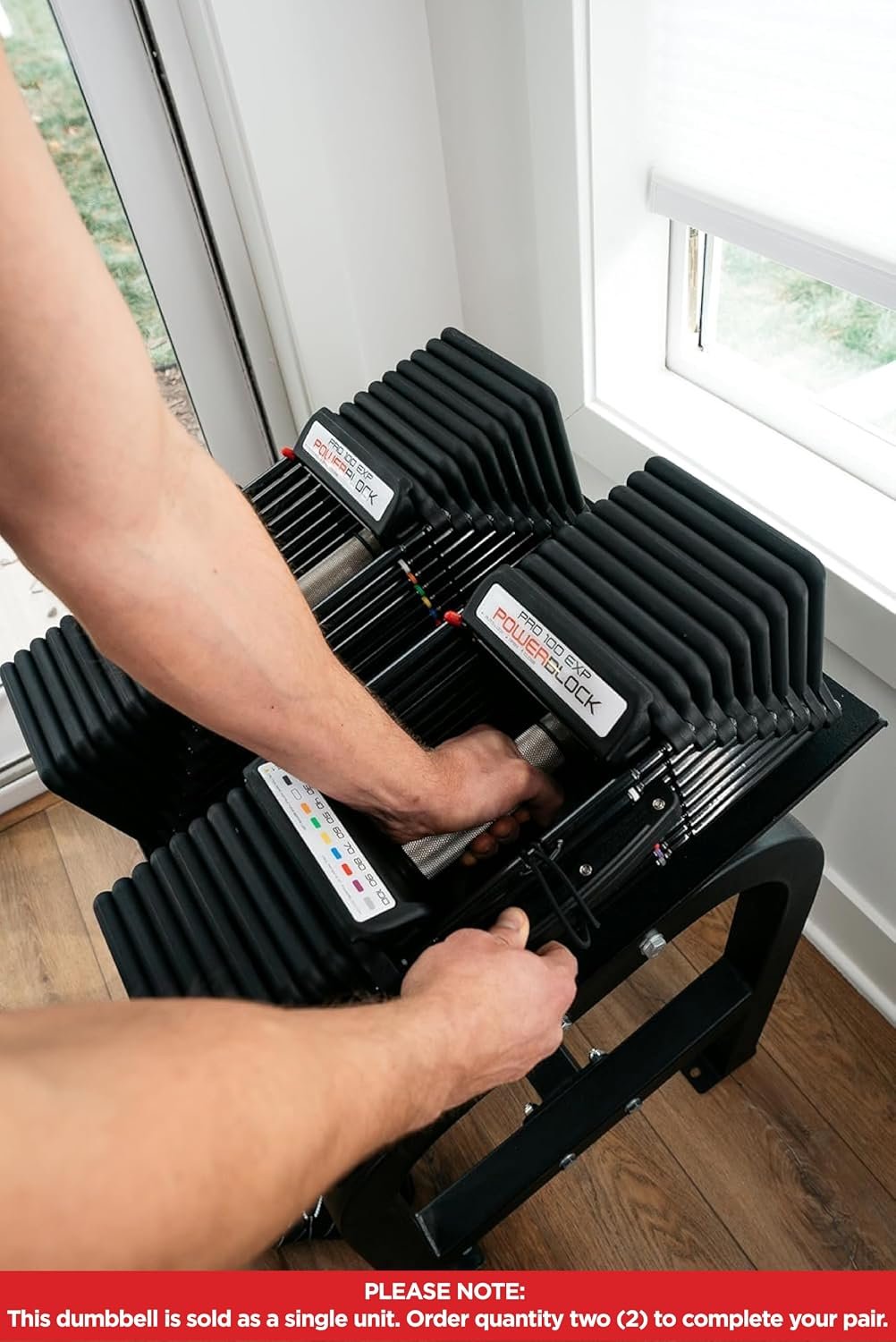 PowerBlock Pro 100 Adjustable Dumbbell, 5-100 lb