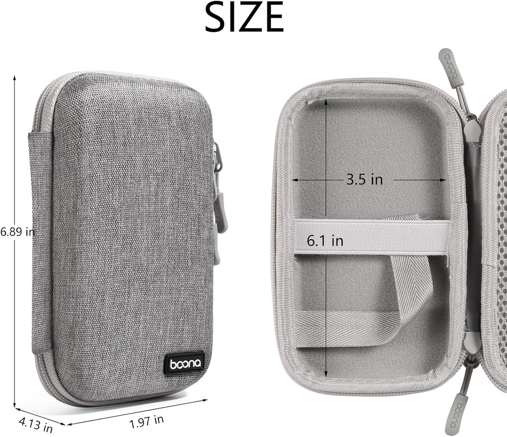 Diabetes Travel Case EVA Hard Shell Diabetic Supplies Bag Organizer for Blood Sugar Testing Kit, Glucose Monitor Kit with Meter, Glucose Test Strips, Lancets, Lancing Device, Alcohol Wipe (Black)