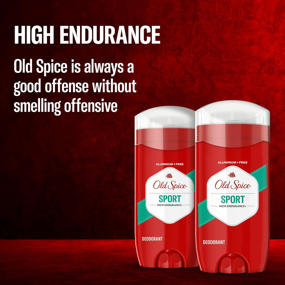 Old Spice Aluminum Free Deodorant for Men, High Endurance, 24/7 Lasting Freshness & Long Lasting Scent, 24/7 Advanced Sweat & Odor Protection, Pure Sport Scent, 3.0 oz (Pack of 2)