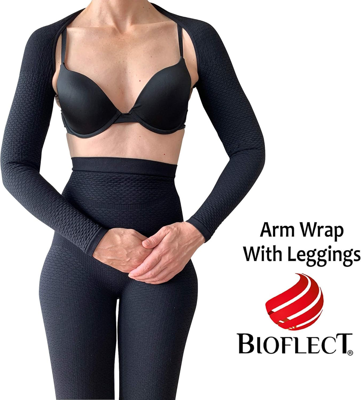 Bioflect® Compression Arm Sleeves Wrap with Bioactive Fibers and Raised Massaging Knit - for Support and Comfort
