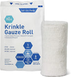 MED PRIDE Sterile Krinkle Gauze Rolls,6-Ply Cotton,4.5 in x 4.1 yd,6-Pack