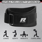 RitFit Weight Lifting Belt 6 Inch for Squats Deadlift Strength Training | Padded Lumbar Support, Self-Locking Gym Belt for Men & Women, Squats, Lunges, Deadlift, Thrusters