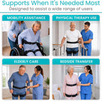 Vive Gait Belt with Leg Straps - Heavy Duty Transfer Belt with Quick | Release Gait Belts for Seniors - Adjustable Bed, Stand Assist Aid with Handles - Physical Therapy Mobility Aid for Elderly