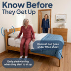 Smart Caregiver Bed Alarm for Elderly Adults, Alerts You When They Get Up | Fall prevention system, weight-sensing pad, incontinence resistant, battery included, USA Company and Customer Service