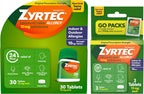 Zyrtec 24-Hour Allergy Relief Tablets, 30-Ct Size Plus 3x1-Count Packs | 10 mg Cetirizine HCl, Allergy Medicine, For Symptoms like Runny Nose, Sneezing, Itchy & Watery Eyes & Itchy Nose or Throat