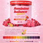 Feminine Balance Gummies for Women – Vaginal Probiotic Gummy Supports Women's Balance and Wellness – Women’s Daily Health Supplement - Raspberry Flavour 60 Gummies 30 Serves