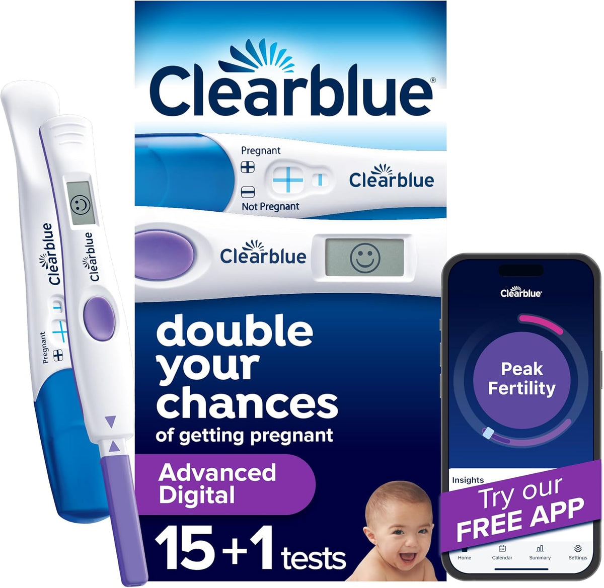Clearblue Advanced Digital Ovulation Test Kit, 16 Count