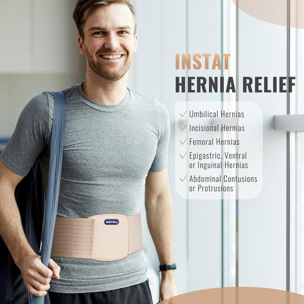 Navel Hernia | Male and Female Abdominal Hernia | Belly Button Type Hernia Tier, with a Hernia Compression Pad | Abdominal Gastric Post-Surgery Support Band