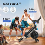 MERACH Exercise Bike, Magnetic Friction Stationary Bike with Brake Pad | Low Noise Indoor Cycling Bike with Exclusive App, 300lbs Weight Capacity, Tablet Mount and Fitness Courses for Weight Loss