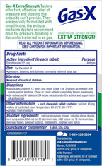 Gas-X Extra Strength Chewable Tablets, Gas Relief, Peppermint Crème, 18 Ct | Simethicone 125mg Extra Strength Chewable Tablets, Fast Gas and Bloating Relief, GLP-1 Support
