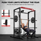 JELENS S11 Power Cage, 2000LB Multi-Function Power Rack with LAT Pulldown, Squat Rack with Adjustable Pulley System and Training Attachments, Weight Rack for Home Gym