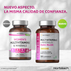 Women's Multivitamins | Energy | Hormonal Balance | Immunity | Hair Skin & Nails | Bones | 180 Tablets with Iron, Vitamin B6, Biotin & More! | Vegetarian | Horbaach