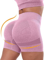 CHRLEISURE Workout Shorts Sets for Women, High Waisted Gym Butt Lifting Scrunch Butt Seamless Shorts