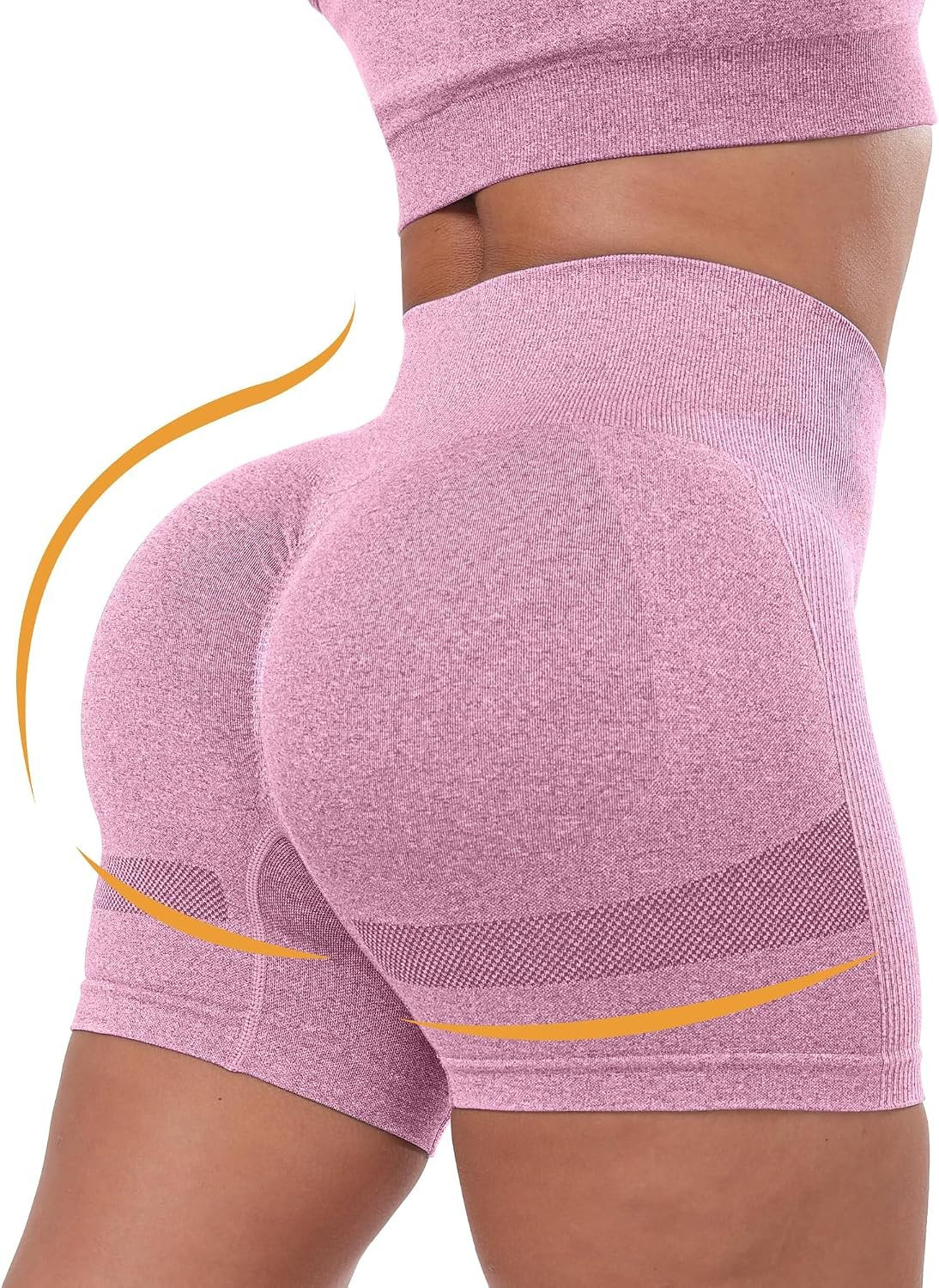 CHRLEISURE Workout Shorts Sets for Women, High Waisted Gym Butt Lifting Scrunch Butt Seamless Shorts