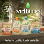 Earthwise Orange & Eucalyptus Laundry Washing Detergent Liquid 2L, 40 Washloads, Suitable for Front & Top Loader, Tough on Stains, Plant Powered Cleaning Action with Naturally Derived Enzymes