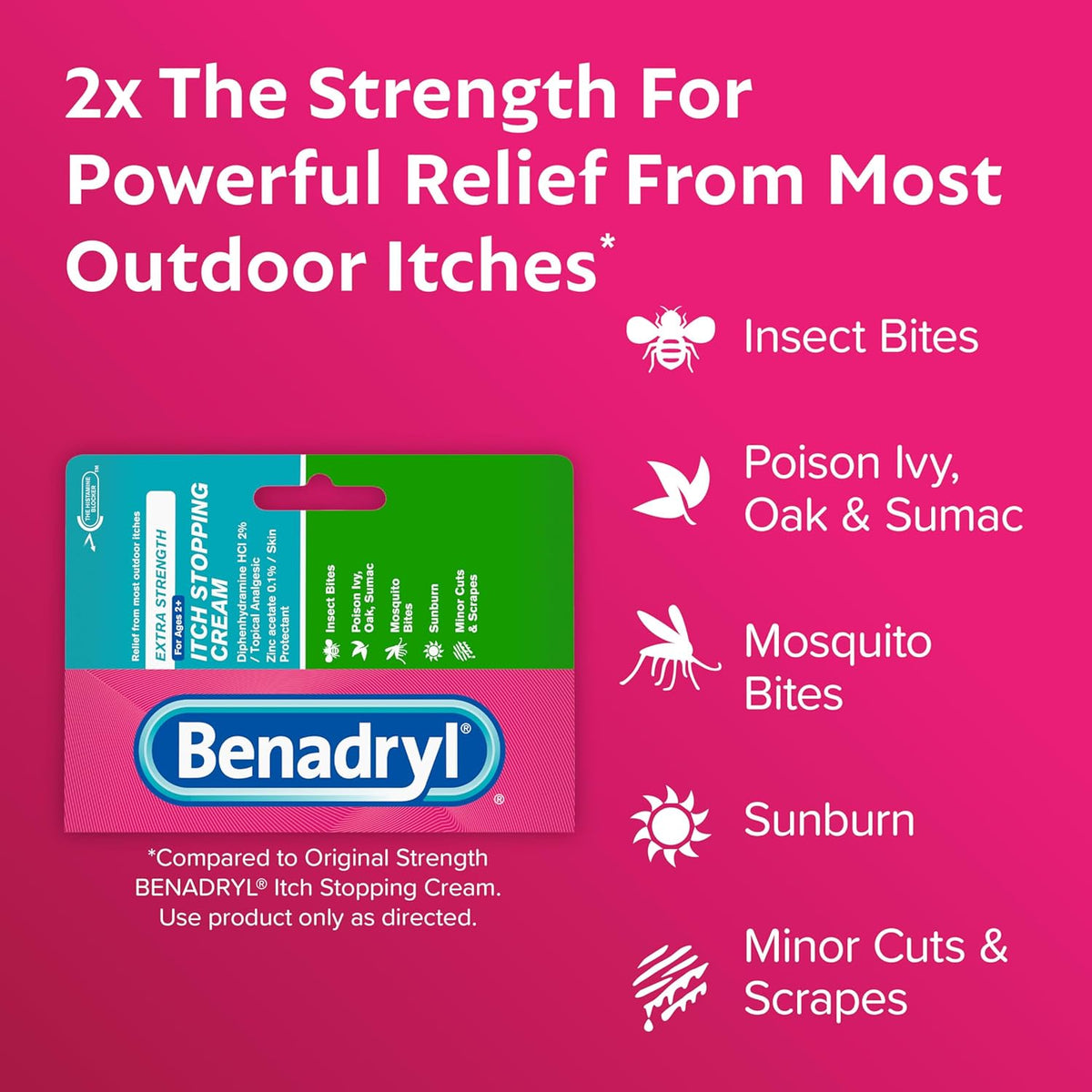 Benadryl Extra Strength Itch Stopping Cream, Diphenhydramine HCl, 1 oz