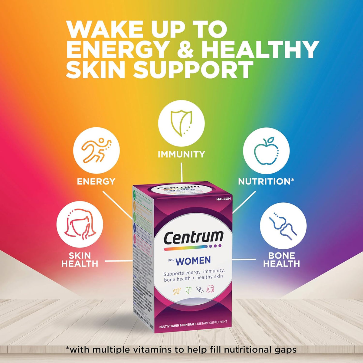 Centrum Women, Multi Vitamin & Minerals Supplement, 60 Tablets | Supports Energy, Immunity, Bone Health + Healthy Skin