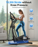Niceday Elliptical Exercise Machine with 15.5/18/19IN Long Stride | Compact Elliptical Machine for Home Use, 16 Resistance Levels; 400LBS Stable Loading Capacity; Kinomap APP Support