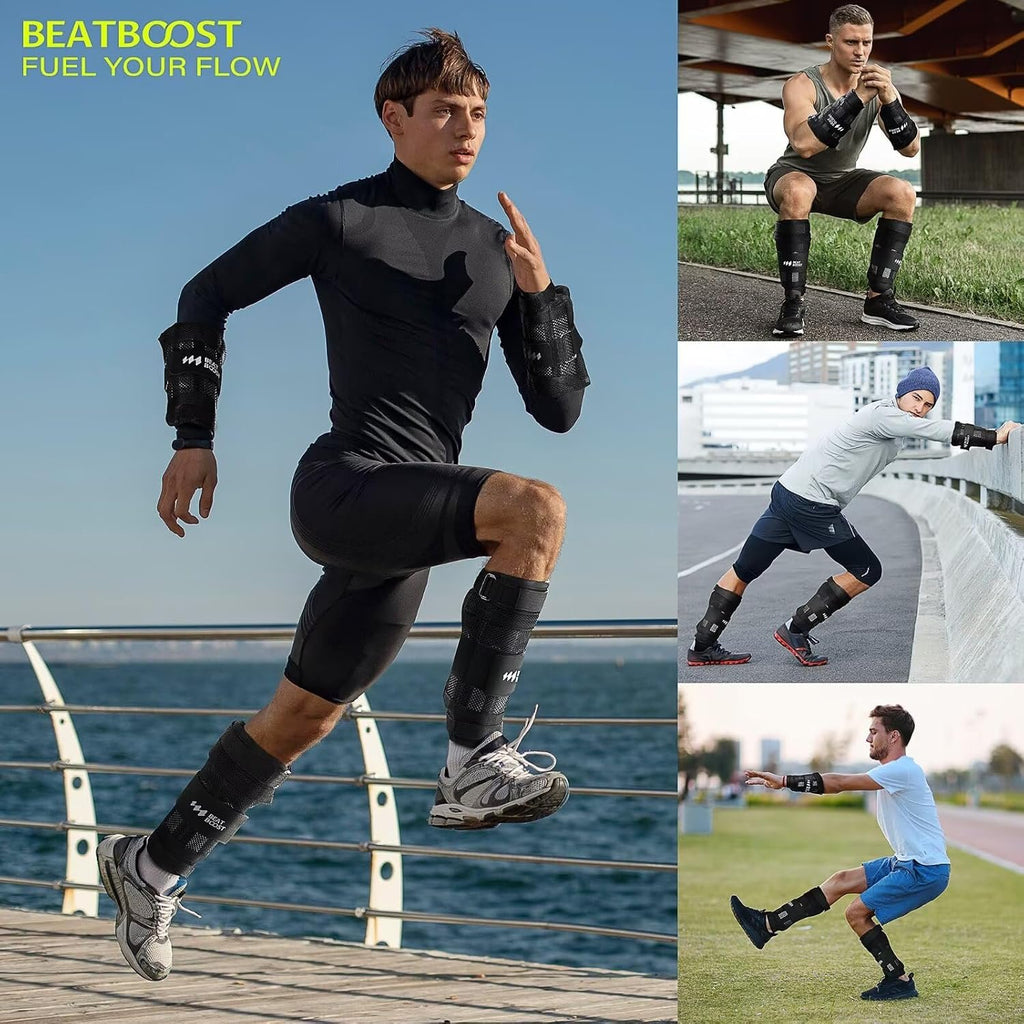 Ankle Wrist Weights 5lb/10lb/15lb/20lb/25lb/30lb Adjustable Leg Arm Weights for Men Walking Pilates Exercise Workout Gym Aerobics