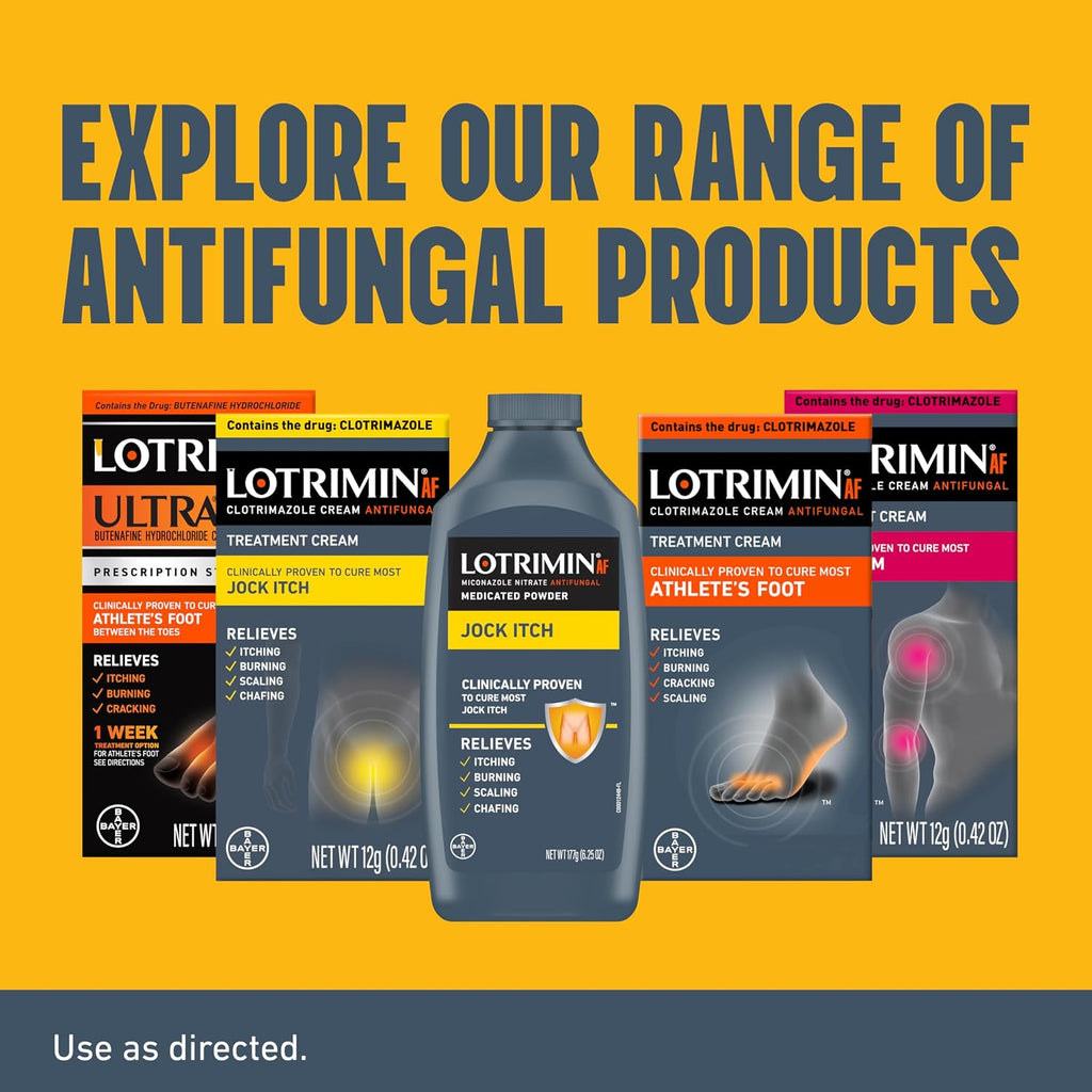 Lotrimin Antifungal Jock Itch Medicated Powder with Miconazole Nitrate, Jock Itch Treatment for Men, Women, and Kids Over The Age of 2, 6.25 oz Bottle