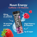 Nuun Energy Caffeine + B Vitamins Mixed Flavors, GF & Vegan, 4 Pack | 40 Servings with Caffeine from Green Tea Extract, Magnesium & 4 Other Electrolytes, Gluten Free, Vegan