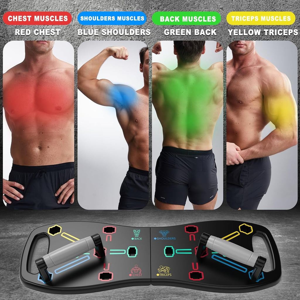HOTWAVE Push Up Board, Portable Pushup Board for Men, Foldable Push Up Bar | Multifunctional Pushup Handles for Floor, Strength Training Equipment for Home Gym, Suitable for Beginners and Teenagers