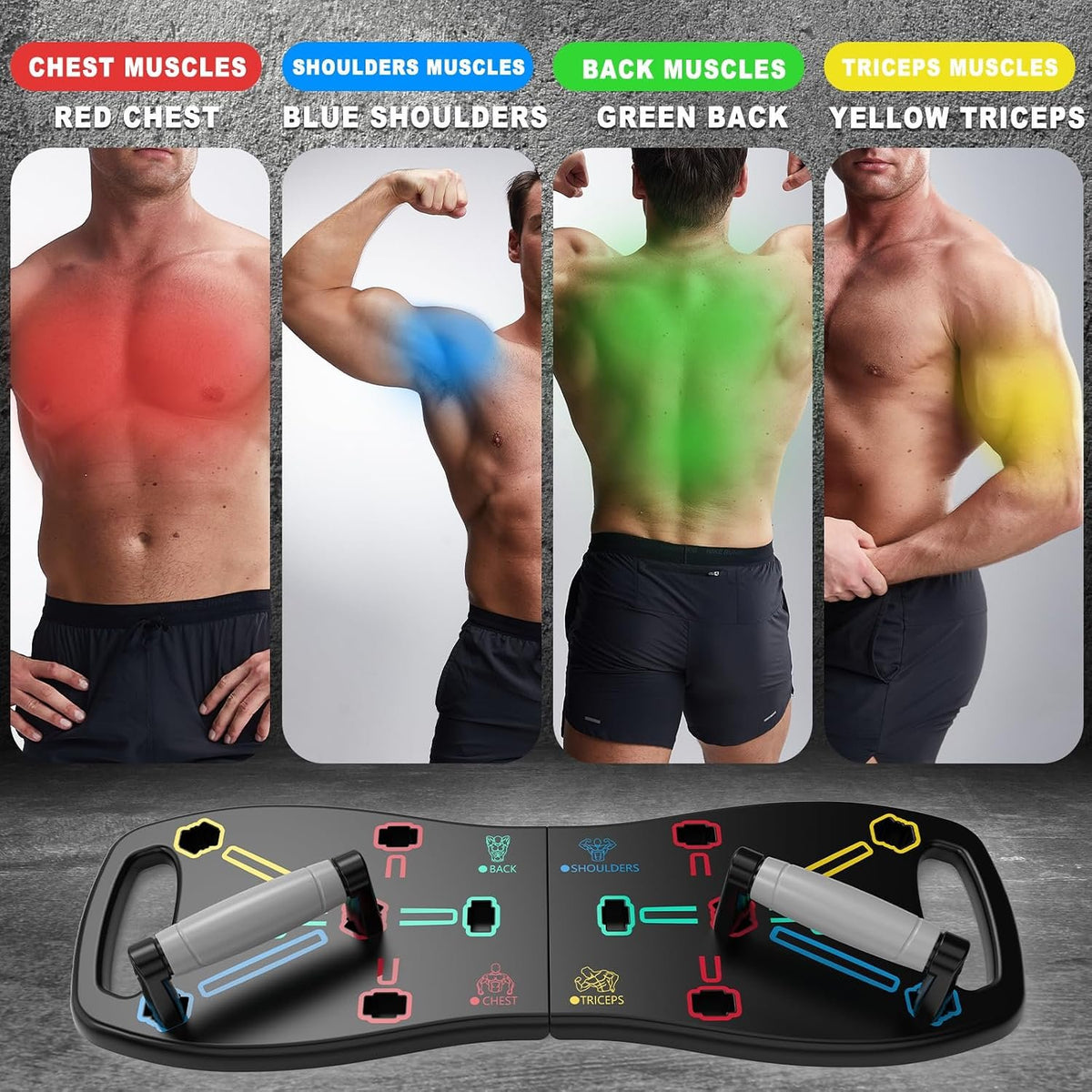 HOTWAVE Push Up Board, Portable Pushup Board for Men, Foldable Push Up Bar | Multifunctional Pushup Handles for Floor, Strength Training Equipment for Home Gym, Suitable for Beginners and Teenagers