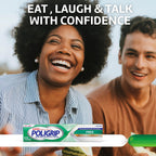 Poligrip Free Denture Adhesive Cream, Strong All Day Hold, Food Seal, Comfort, Clinically Proven, Flavor Free, Zinc Free, 2.4 Oz, 4 Count