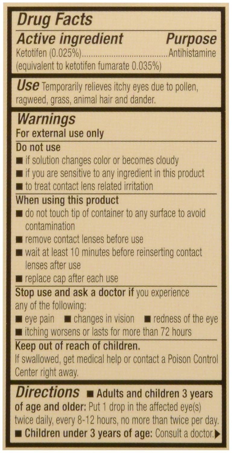 Zaditor Systane Eye Itch Relief Antihistamine Eye Drops 5 mL