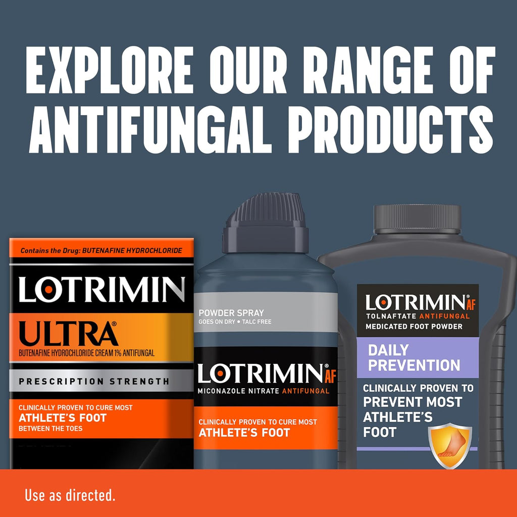Lotrimin AF Athlete's Foot Powder Spray, Miconazole Nitrate 2%, Clinically Proven Effective Antifungal Treatment of Most AF, Jock Itch and Ringworm, 4.6 Ounce (Pack of 3)