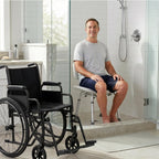 Vaunn Tool-Free Assembly Adjustable Shower Chair Spa Bathtub Seat Bench with Removable Back, Aluminum, White