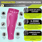 BLITZU Calf Compression Sleeves, Footless Compression Socks for Men & Women | Leg Support Brace, Shin Splint Pain Relief, Reduce Varicose Vein Swelling, Muscle Recovery, Running, Nursing, Fitness, Travel