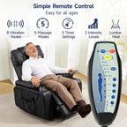 Power Lift Recliner Electric Chair for Elderly with USB Charge Port, Black | Fits 5'2"–5'9" Heights, PU Leather Recliner with Massage & Heat, 160° Adjustable Recline, Stand Assist, Remote, Cup Holders