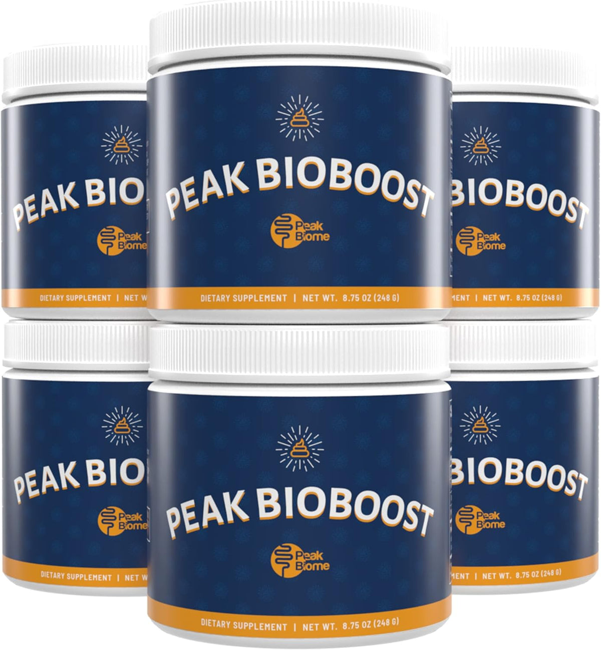 Peak BioBoost - Prebiotic Fiber Supplement for Gut Health - Easy to Dissolve Unflavored Fiber Powder - Non-GMO - No Gluten, Soy or Dairy - 6-Month Supply - 180 Servings, 6 Packs