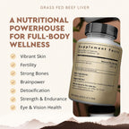 Ancestral Supplements Beef Liver Support Capsules, Iron & Energy, 180 Ct